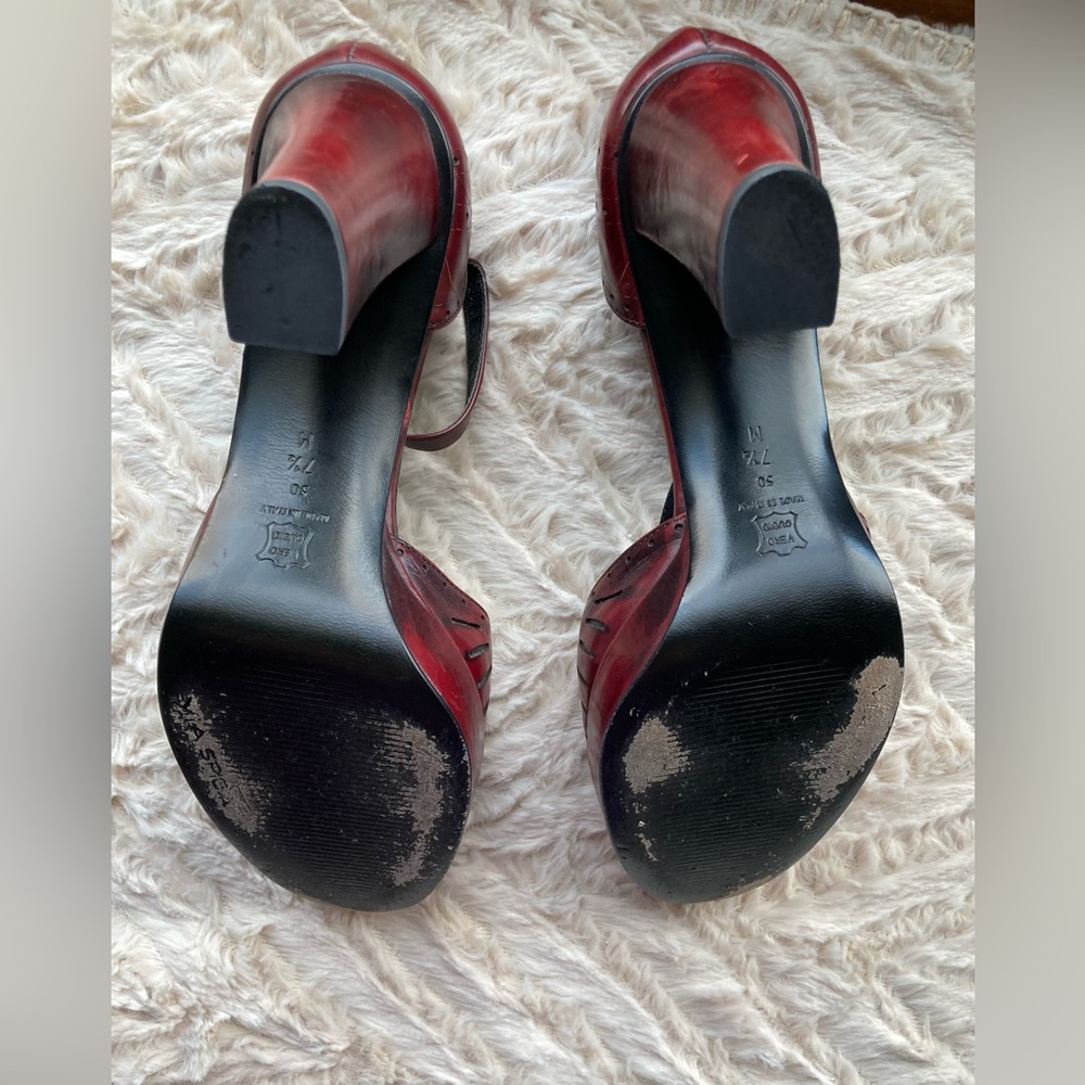 VIA SPIGA sandal, made in ITALY; “Oxford” style details sandal; burgundy/wine. - Picture 7 of 10